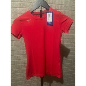 Mizuno Youth Red Athletic T Shirt Short Sleeve Training Sportswear‎ Size Medium